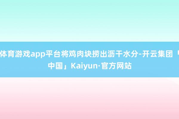 体育游戏app平台将鸡肉块捞出沥干水分-开云集团「中国」Kaiyun·官方网站