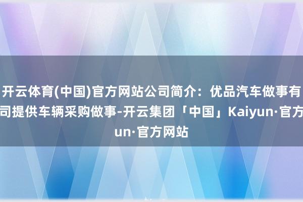 开云体育(中国)官方网站公司简介：优品汽车做事有限公司提供车辆采购做事-开云集团「中国」Kaiyun·官方网站