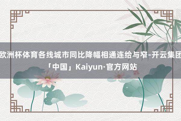 欧洲杯体育各线城市同比降幅相通连给与窄-开云集团「中国」Kaiyun·官方网站