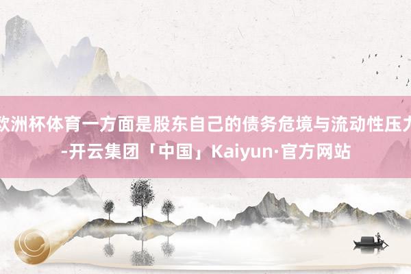 欧洲杯体育一方面是股东自己的债务危境与流动性压力-开云集团「中国」Kaiyun·官方网站