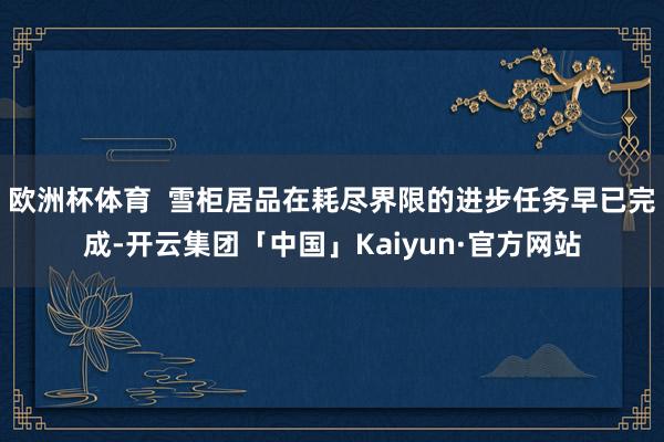 欧洲杯体育  雪柜居品在耗尽界限的进步任务早已完成-开云集团「中国」Kaiyun·官方网站