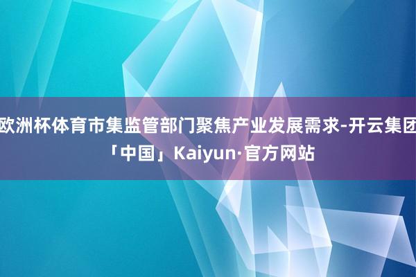 欧洲杯体育市集监管部门聚焦产业发展需求-开云集团「中国」Kaiyun·官方网站