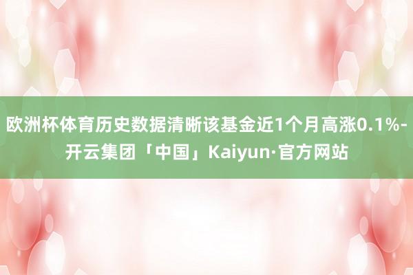 欧洲杯体育历史数据清晰该基金近1个月高涨0.1%-开云集团「中国」Kaiyun·官方网站
