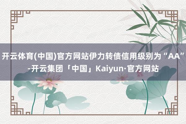 开云体育(中国)官方网站伊力转债信用级别为“AA”-开云集团「中国」Kaiyun·官方网站
