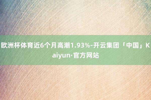 欧洲杯体育近6个月高潮1.93%-开云集团「中国」Kaiyun·官方网站