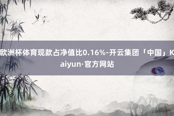 欧洲杯体育现款占净值比0.16%-开云集团「中国」Kaiyun·官方网站