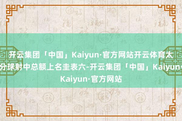开云集团「中国」Kaiyun·官方网站开云体育太阳队在三分球射中总额上名圭表六-开云集团「中国」Kaiyun·官方网站