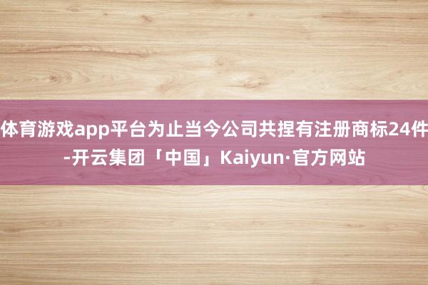 体育游戏app平台为止当今公司共捏有注册商标24件-开云集团「中国」Kaiyun·官方网站