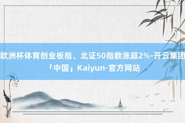 欧洲杯体育创业板指、北证50指数涨超2%-开云集团「中国」Kaiyun·官方网站
