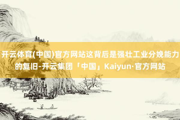 开云体育(中国)官方网站这背后是强壮工业分娩能力的复旧-开云集团「中国」Kaiyun·官方网站