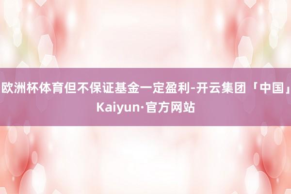 欧洲杯体育但不保证基金一定盈利-开云集团「中国」Kaiyun·官方网站