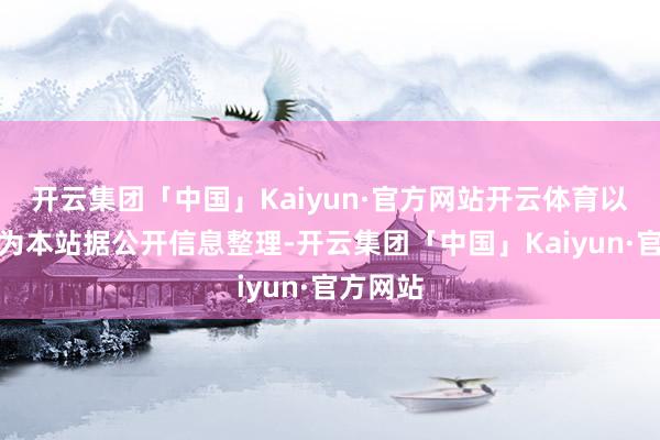 开云集团「中国」Kaiyun·官方网站开云体育以上内容为本站据公开信息整理-开云集团「中国」Kaiyun·官方网站