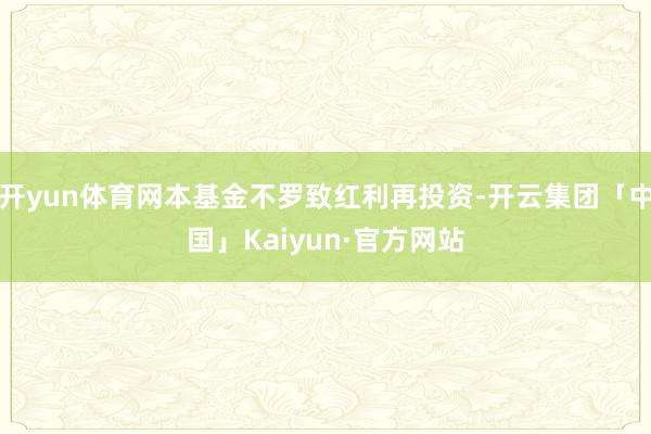 开yun体育网本基金不罗致红利再投资-开云集团「中国」Kaiyun·官方网站