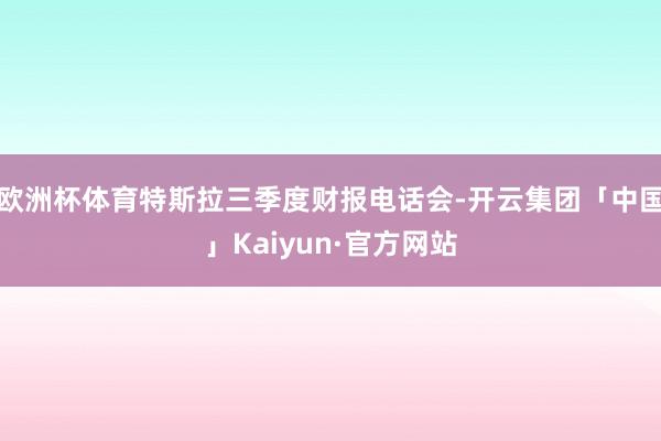 欧洲杯体育特斯拉三季度财报电话会-开云集团「中国」Kaiyun·官方网站